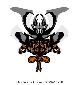 Japanese legendary ancient samurai and sword vector design