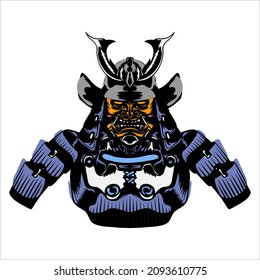 Japanese legendary ancient samurai and sword vector design