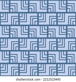Japanese Line Brick Vector Seamless Pattern