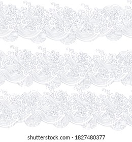 A Japanese line wave pattern print seamless background illustration.