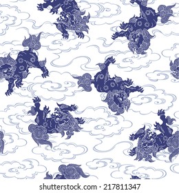 Japanese lion pattern