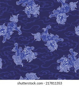 Japanese lion pattern