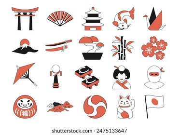 Japanese Logo Icon Element Set