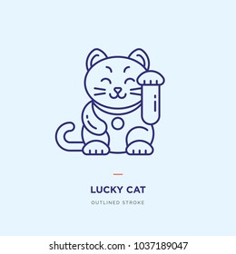 Japanese Lucky Cat Line Icon