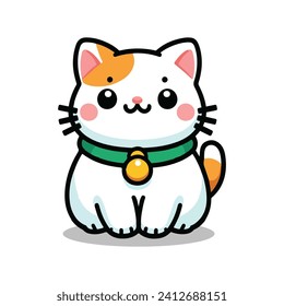 japanese lucky cat maneki neko cartoon character isolated