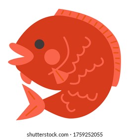 Japanese lucky charm card. This is a sea bream.