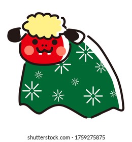 Japanese lucky charm card. This is a lion dance.