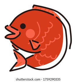 Japanese lucky charm card. This is a sea bream.