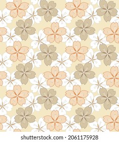 Japanese Luxury Cherry Blossom Vector Seamless Pattern