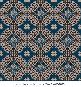  Japanese Luxury Flower Mosaic Vector Seamless Pattern