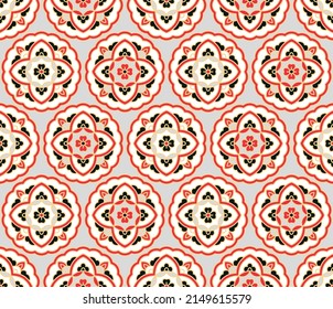 Japanese Luxury Flower Motif Vector Seamless Pattern