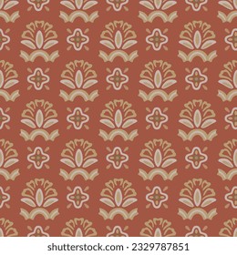 Japanese Luxury Gold Flower Motif Vector Seamless Pattern