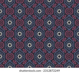 Japanese Luxury Hexagon Motif Vector Seamless Pattern