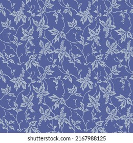 Japanese Luxury Leaf Vine Vector Seamless Pattern