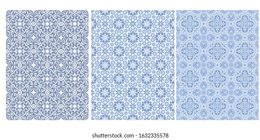 Japanese Luxury Moroccan Floral Tile Abstract Vector Background Collection