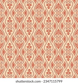 Japanese Luxury Petal Fan Zigzag Vector Seamless Pattern
