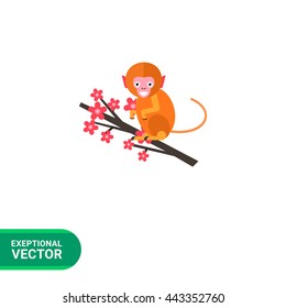 Japanese macaque flat icon