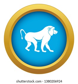 Japanese macaque icon blue vector isolated on white background for any design