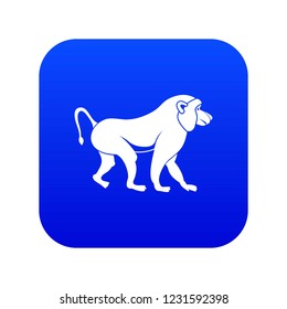 Japanese macaque icon digital blue for any design isolated on white vector illustration