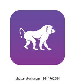 Japanese macaque icon digital purple for any design isolated on white vector illustration