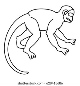 Japanese macaque icon in outline style isolated on white background vector illustration