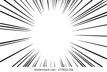 Japanese manga material: Concentrated line Thin type with thick line Vertical oval space