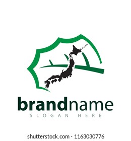 Japanese map logo icon vector