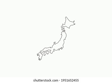 Japanese map vector flat icon. Isolated map of japan emoji illustration