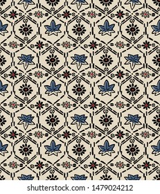 Japanese Maple Leaf Flower Seamless Pattern