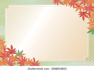 Japanese maple leaf and message card background.
