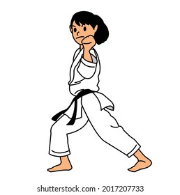 Japanese martial arts, a woman doing karate.