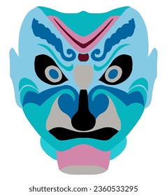 Japanese mask design, modern, isolated, vector