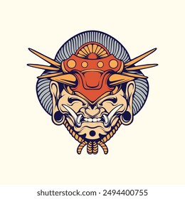 Japanese mask design vector art