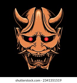Japanese Mask Devil Vector Illustration