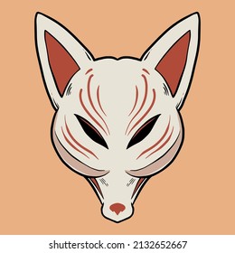 japanese mask kitsune vector artwork