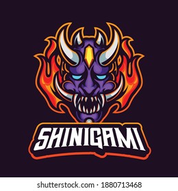 japanese mask mascot logo gaming sports logo