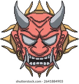 Japanese mask oni one background color