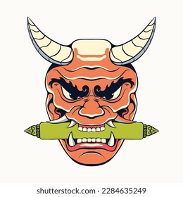 Japanese mask vector art set