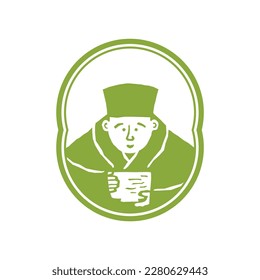 Japanese matcha tea master, vector icon illustration