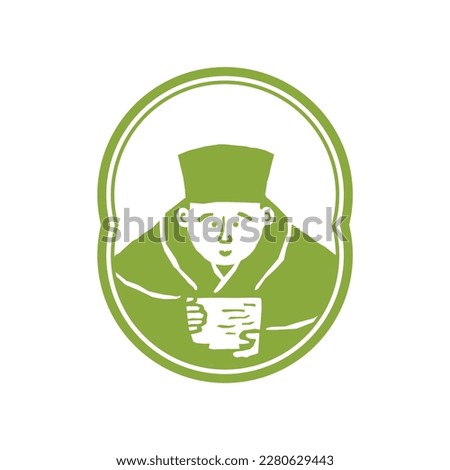 Japanese matcha tea master, vector icon illustration