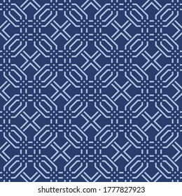 Japanese Maze Square Diamond Vector Seamless Pattern