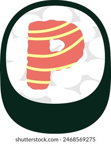 Japanese Meal Sushi Letter Alphabet Vector Element