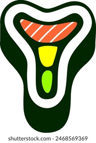 Japanese Meal Sushi Letter Alphabet Vector Element
