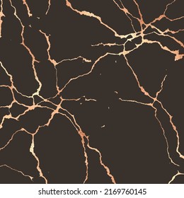 Japanese Metallic Rose Gold Kintsugi Pattern Background 