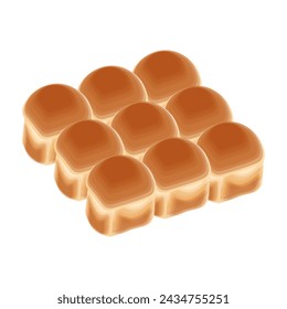Japanese Milk bun vector illustration logo