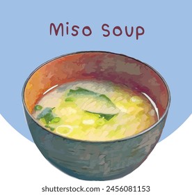 Japanese Miso Soup in a Bowl