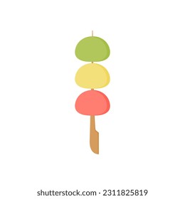 japanese mochi flat design vector illustration. japan cuisine and street food