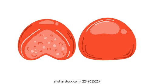 Japanese mochi rice dessert. Vector illustration isolated on white background	