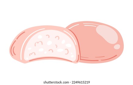 Japanese mochi rice dessert. Vector illustration isolated on white background	