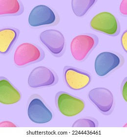 Japanese Mochi seamless pattern. Asian food illustration in cartoon style